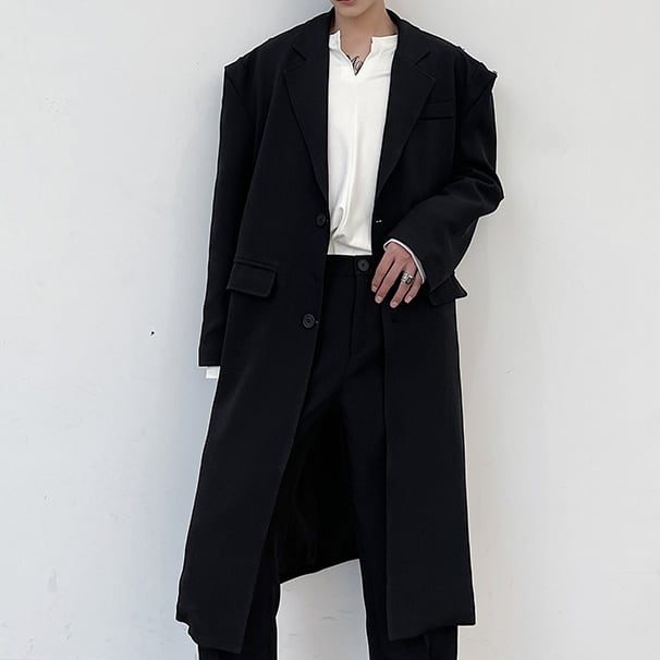 【Men】SOLID LONG CHESTER COAT 2colors Z-179 | Magniraff(マニラフ) モード系ファッション通販サイト