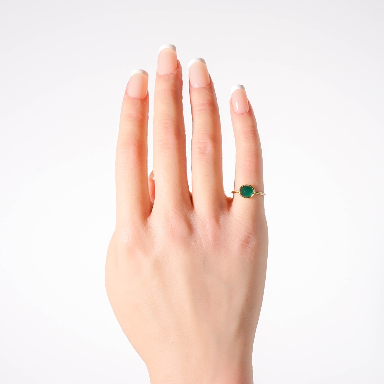 【9号】グリーンオニキス リング（プチ）