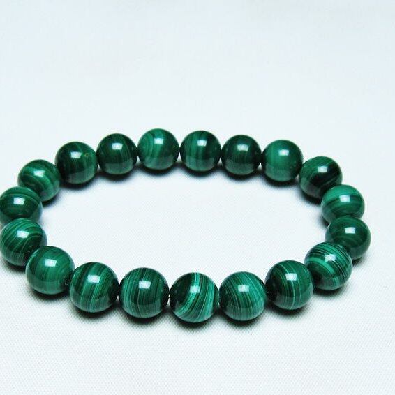 マラカイト ブレスレット 10mm 一点物 メール便可 [M便 1/10] 111-40428