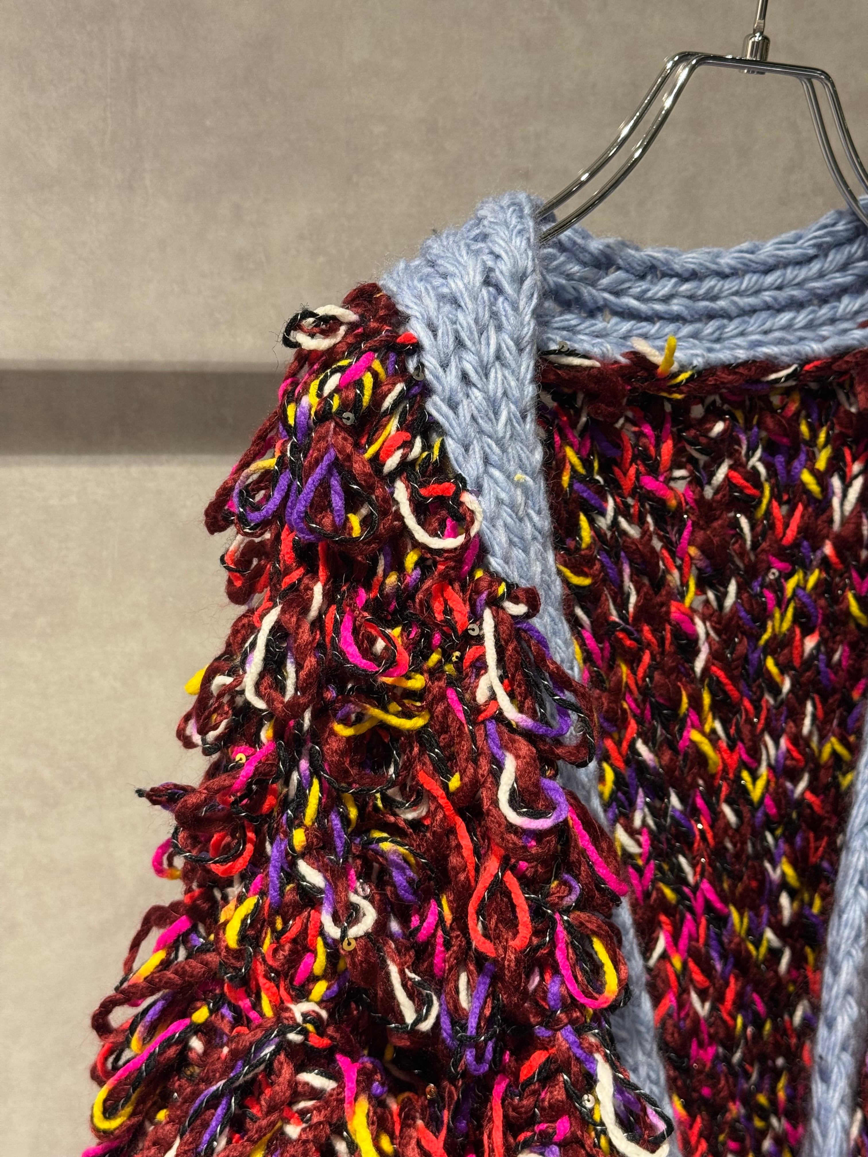 colorful loop topper cardigan