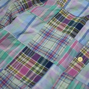 patchwork plain weave cotton shirt