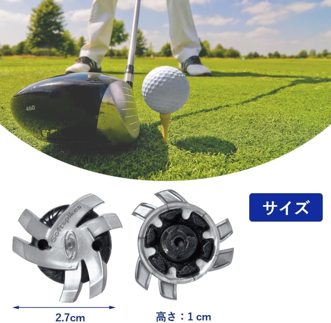 TerraShine ゴルフスパイク鋲 24個セット スパイク フットジョイ スパイク鋲 交換 ゴルフシューズ スパイク 交換用スパイク鋲 衝撃吸収 滑り止め 固定 付け替え 簡単脱着 クリケットシューズにも適用可能(黒灰+灰黒)