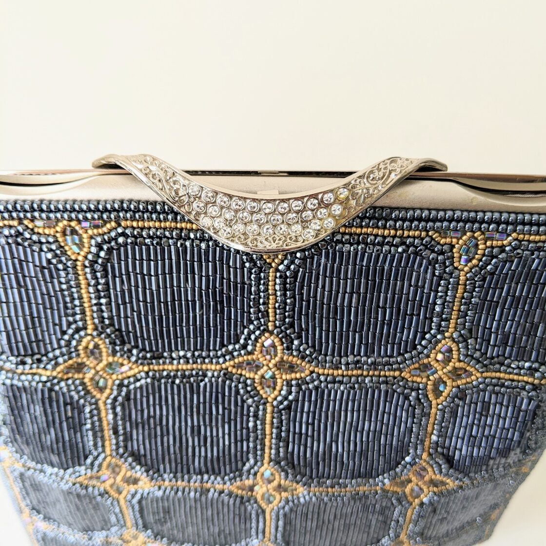 柏ビーズ Kashiwa Beads ビーズ刺繍バッグ Beaded Bag グレー 