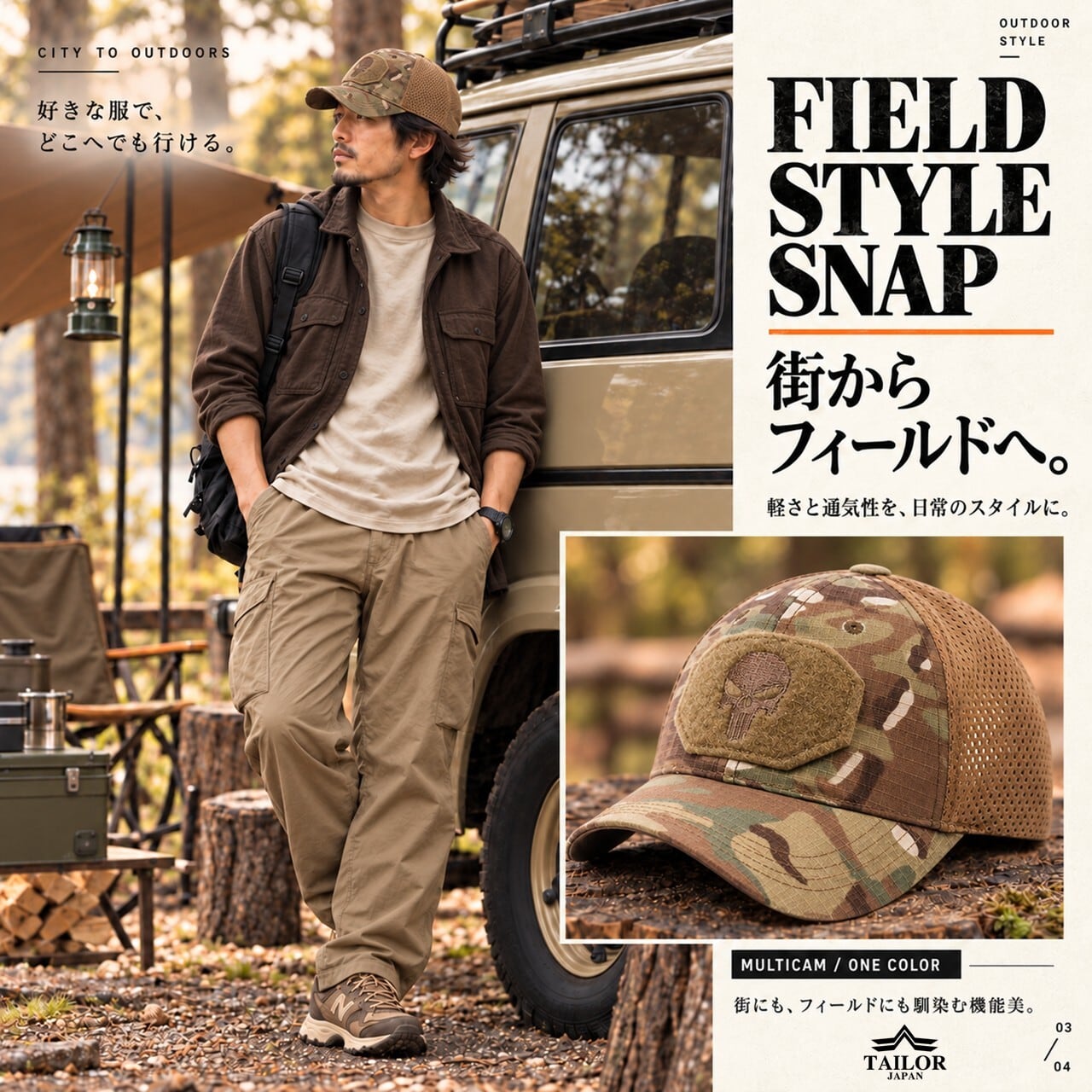 公式【TAILOR JAPAN/テイラージャパン】ミリタリーキャップ 6C-GDKM