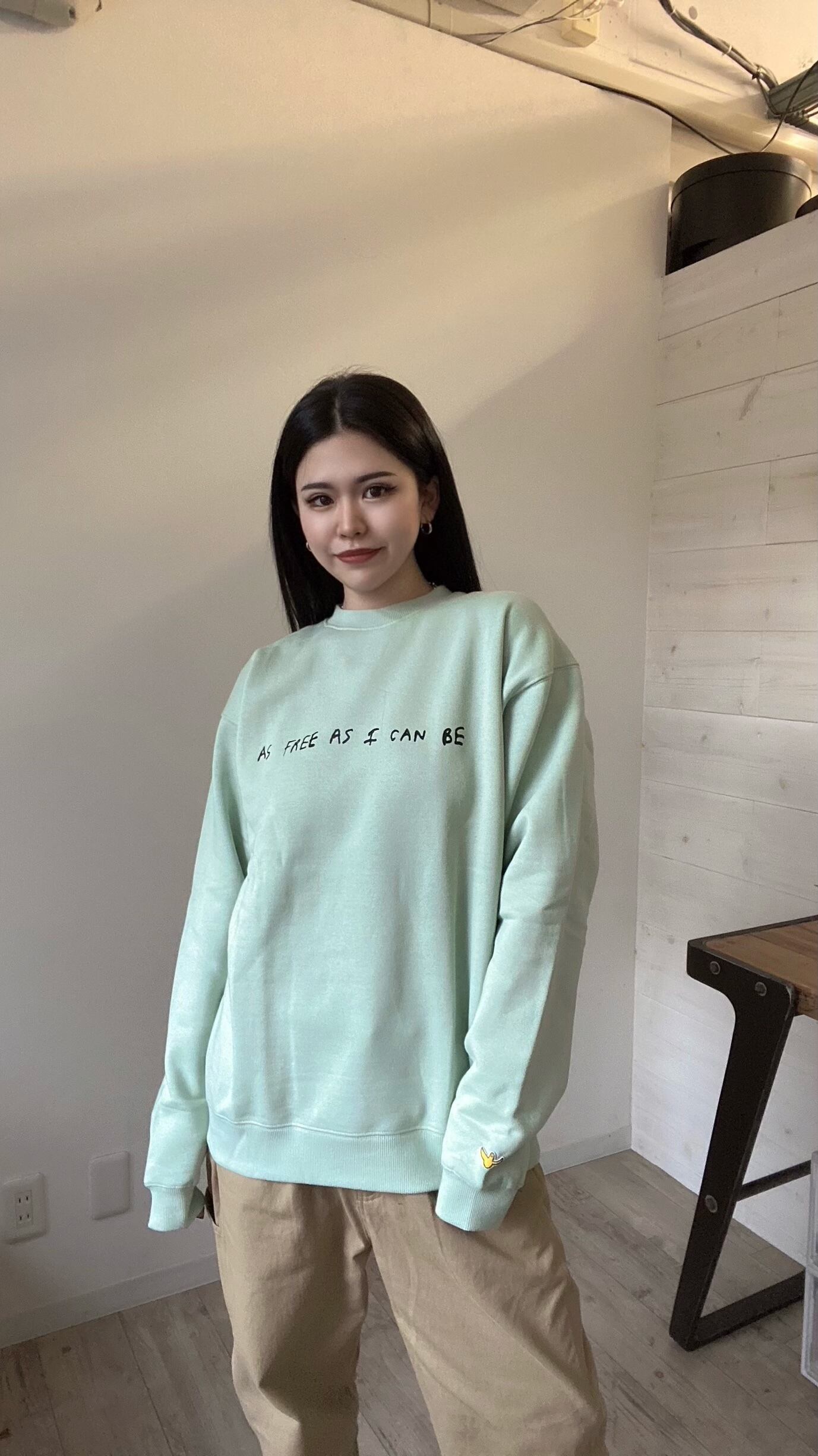 MARK GONZALES (マークゴンザレス) AS FREE Sweat shirt / スウエット トレーナー サックス 2G7-11303