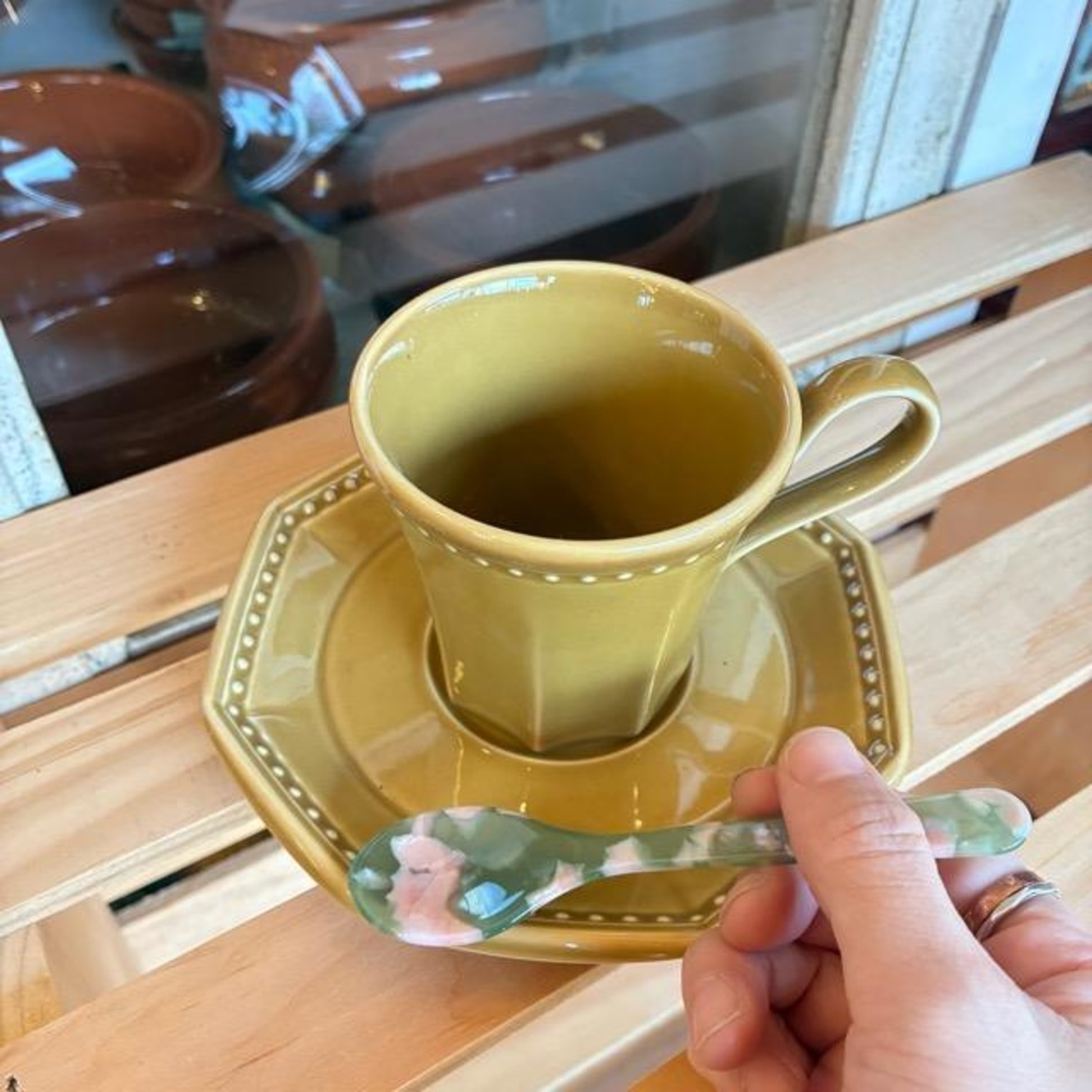 TOPANGA kitchen Colorful Retro Coffee Spoons 5 types　カラフルレトロコーヒースプーン　全5色　ホワイト　ラベンダー　ピンク　べっ甲　ブルー　メール便