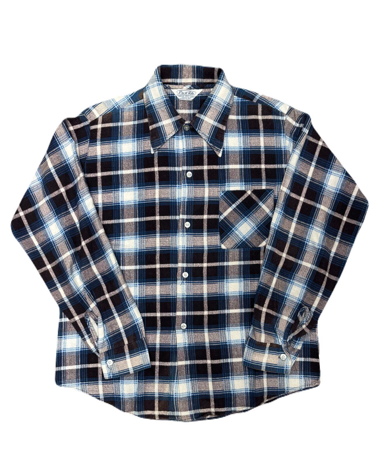 70's Prest-Rite Print Nel Check Long Sleeve Shirts | The