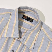 DAKS ダックス ストライプ 長袖シャツ M/ブルー系 メンズ