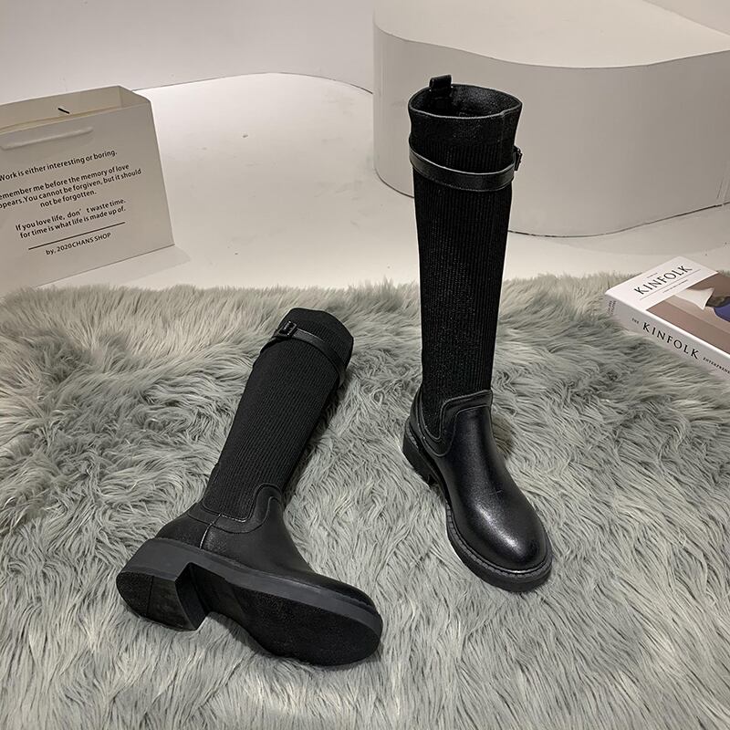 ブーツオータムブラックレッドカジュアル 靴 シューズ 秋物 フェイクシューズ2507477844