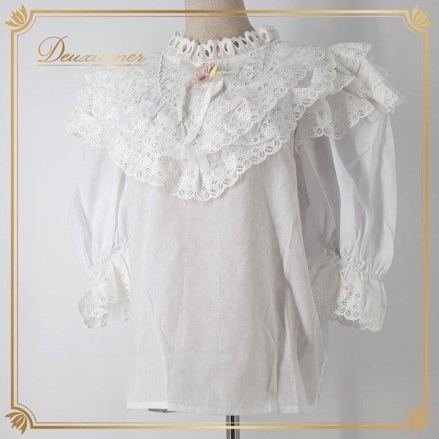 フォークダンス 衣装 トップス ブラウス ホワイト系 花 花柄 白 黄 ピンク レース フリル 刺繍 りぼん 明るい かわいい 練習 レッスン ダンス衣装 イベント ステージ チロリアン カントリー