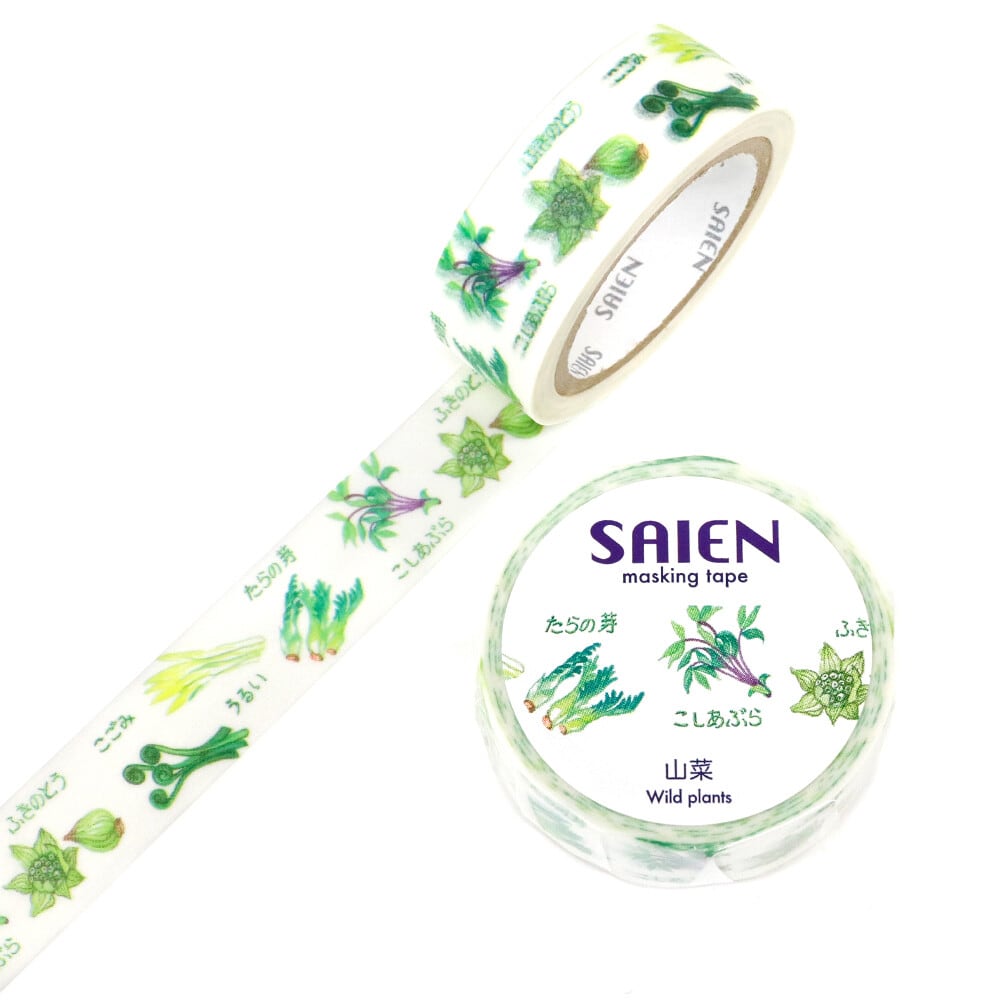 SAIEN 山菜 15mmマステ SA01 | マスキングテープ専門店 ヨハク社
