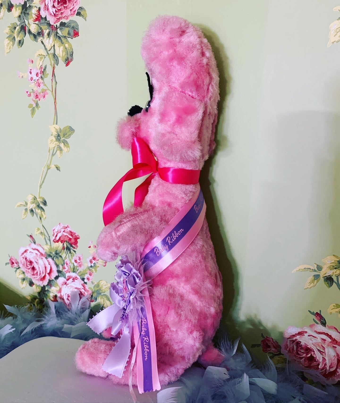 ヴィンテージのピンクプードル ロゼット付 (211104) | Baby Ribbon