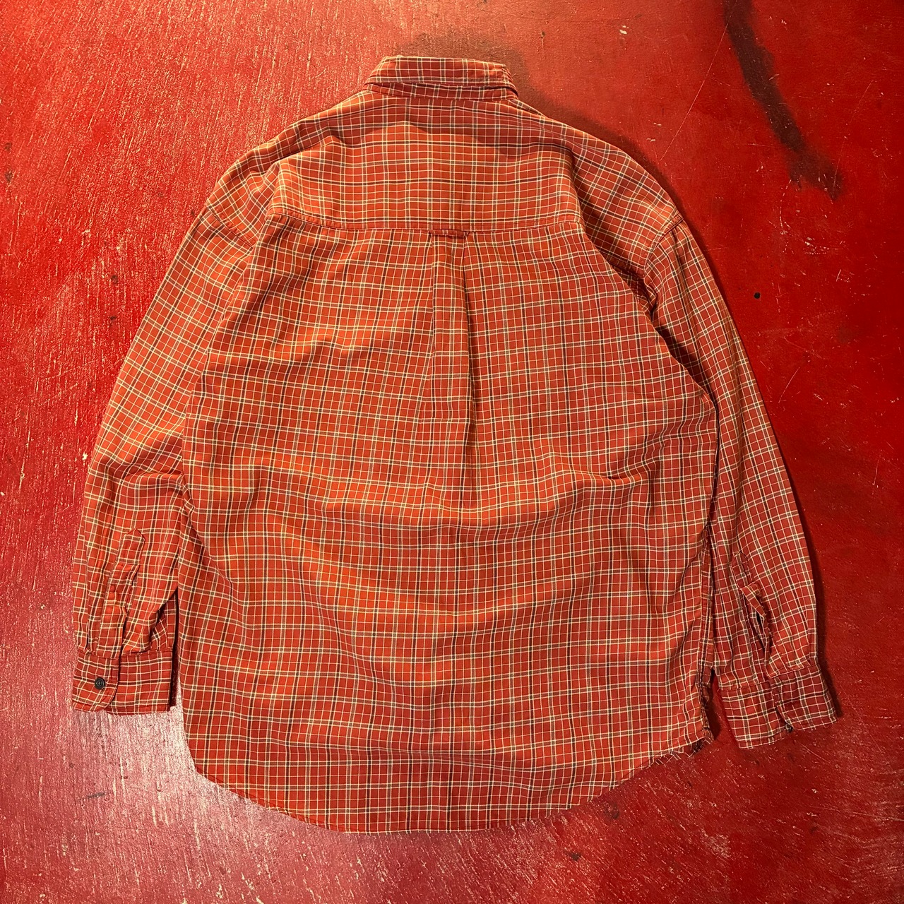 90s CHAPS RALPH LAUREN BDシャツ　オレンジチェック