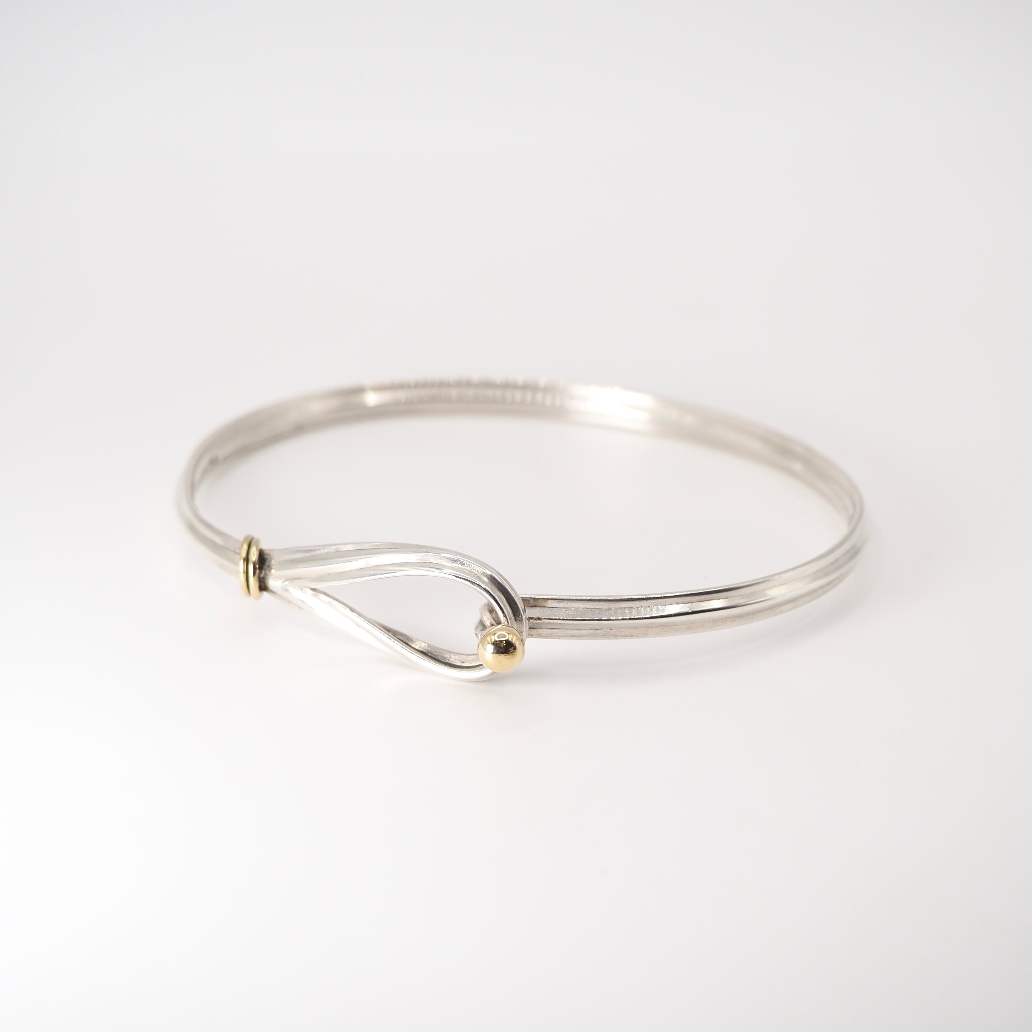 ティファニー 　バングル　フック＆アイ　SV925 　K18YG Tiffany&Co. フック&アイ バングル シルバー925 K18 ティファニー