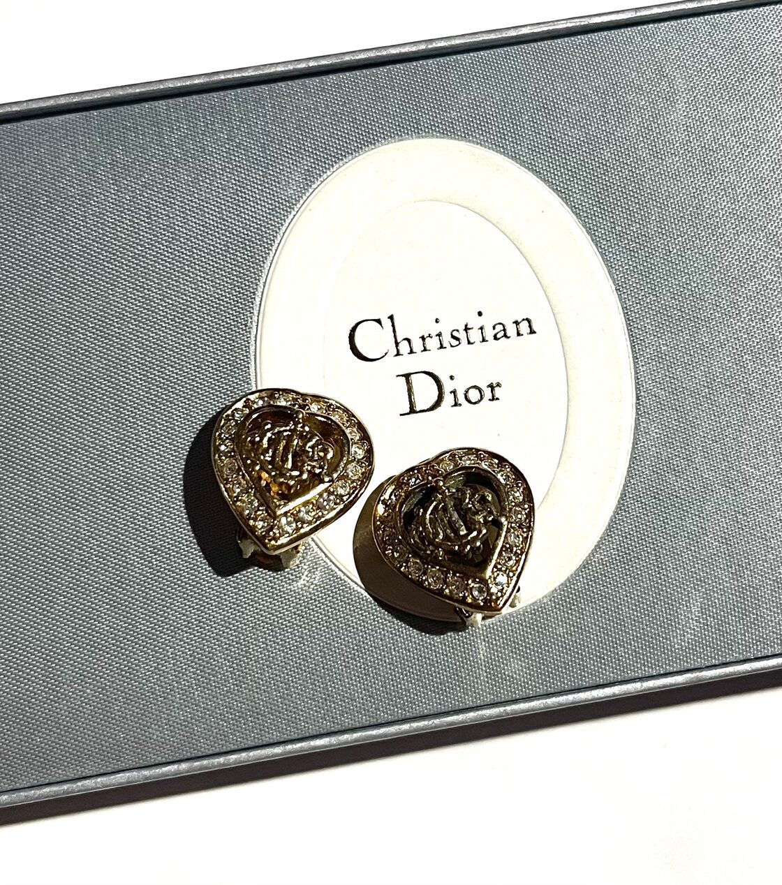 Christian Dior 】1425 DIOR ハートロゴイヤリング クリスチャン 