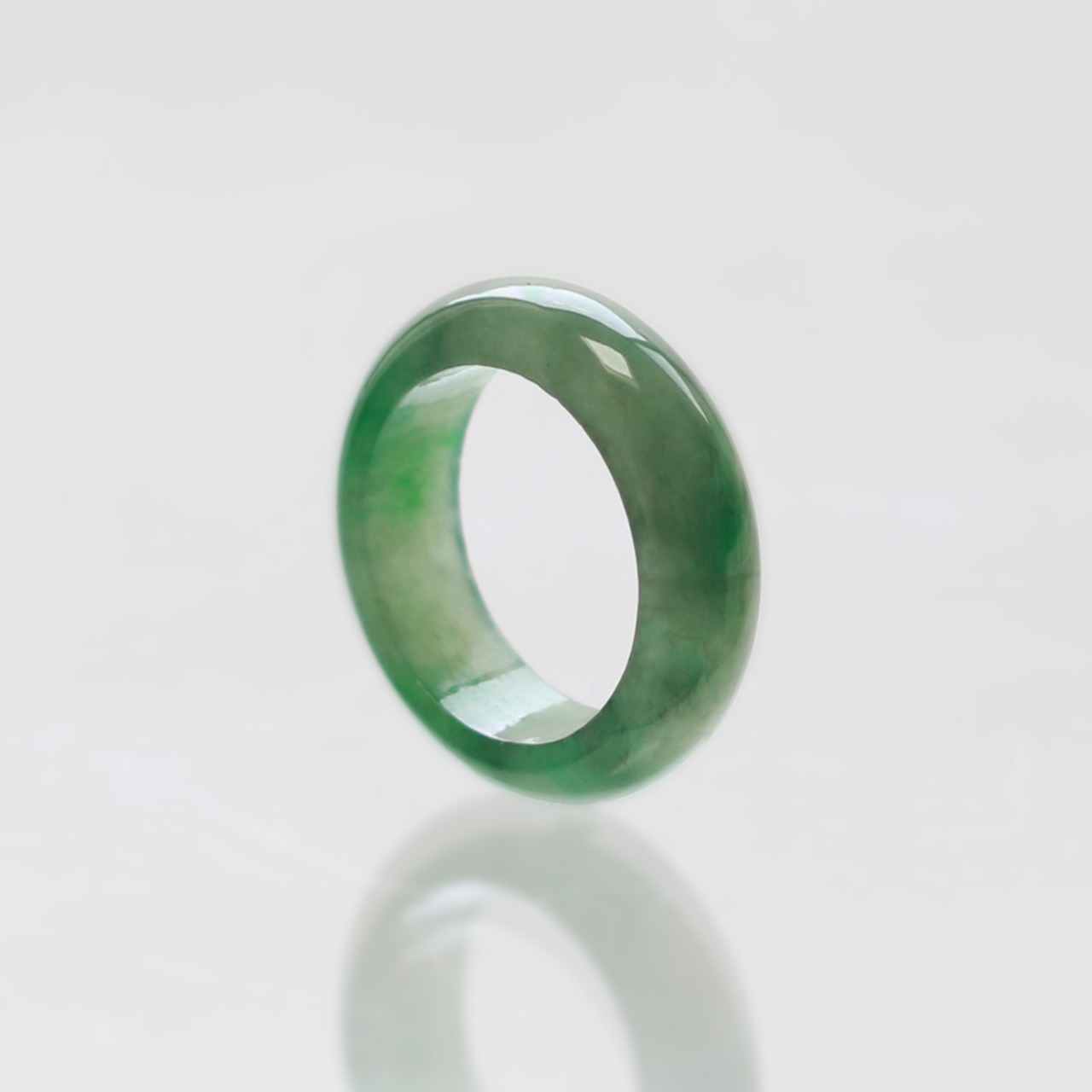 【9号】 green 翡翠くり抜き甲丸リング A貨翡翠 jd_rg2525