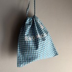 R&D.M.Co-/OLDMAN'S TAILOR オールドマンズテーラー GINGUM CHECK DRAWSTRING BAG L / ギンガムチェックドローストリングバックL #8069 PEACOCK