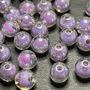 【10個】パステルカラークリアボールアクリルビーズ/スペーサー/