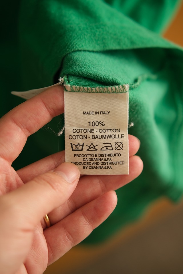 IORI/"Maison Margiela" AIDS t-shirt/green,white