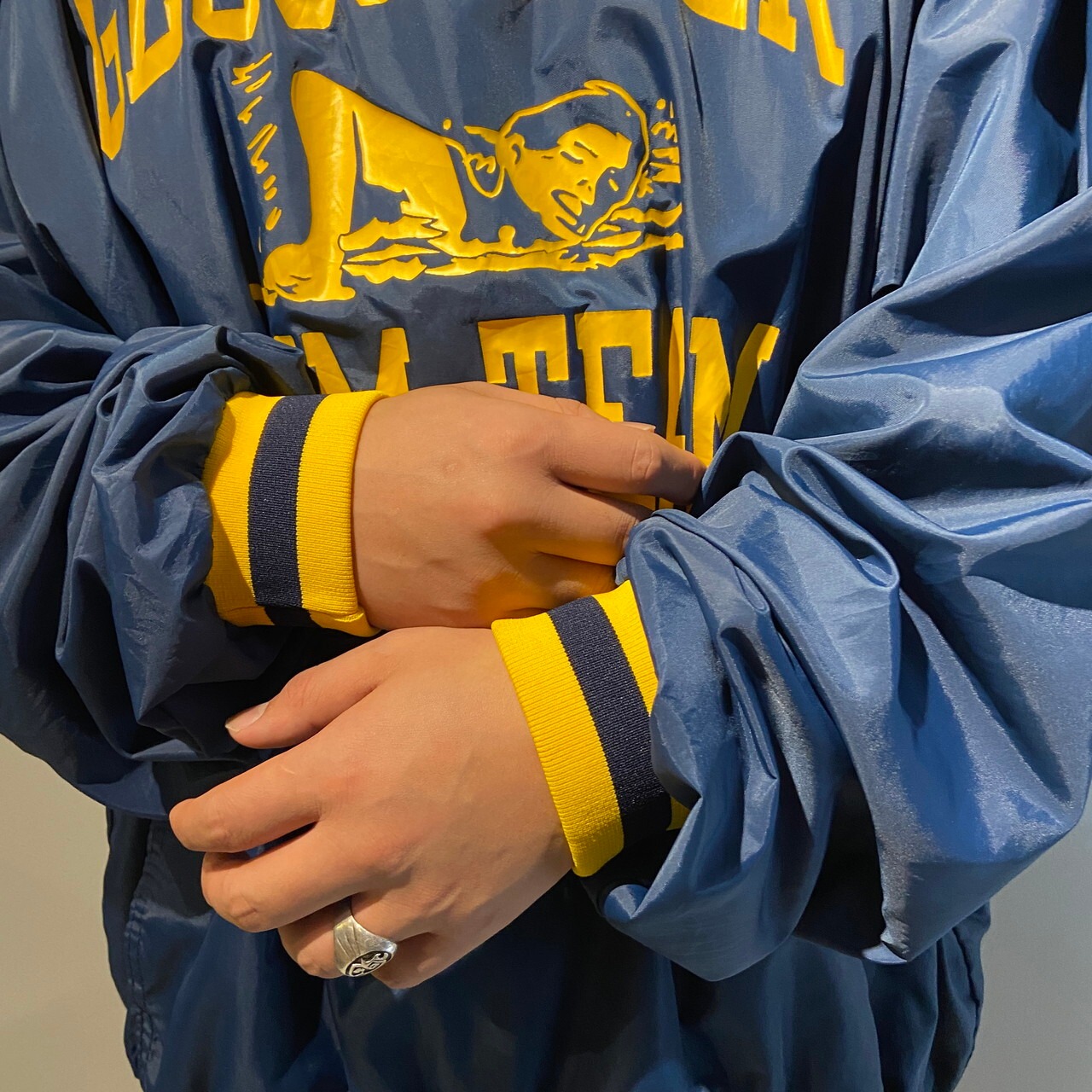 90年代 Champion カレッジ チャンピオン ナイロンプルオーバー 