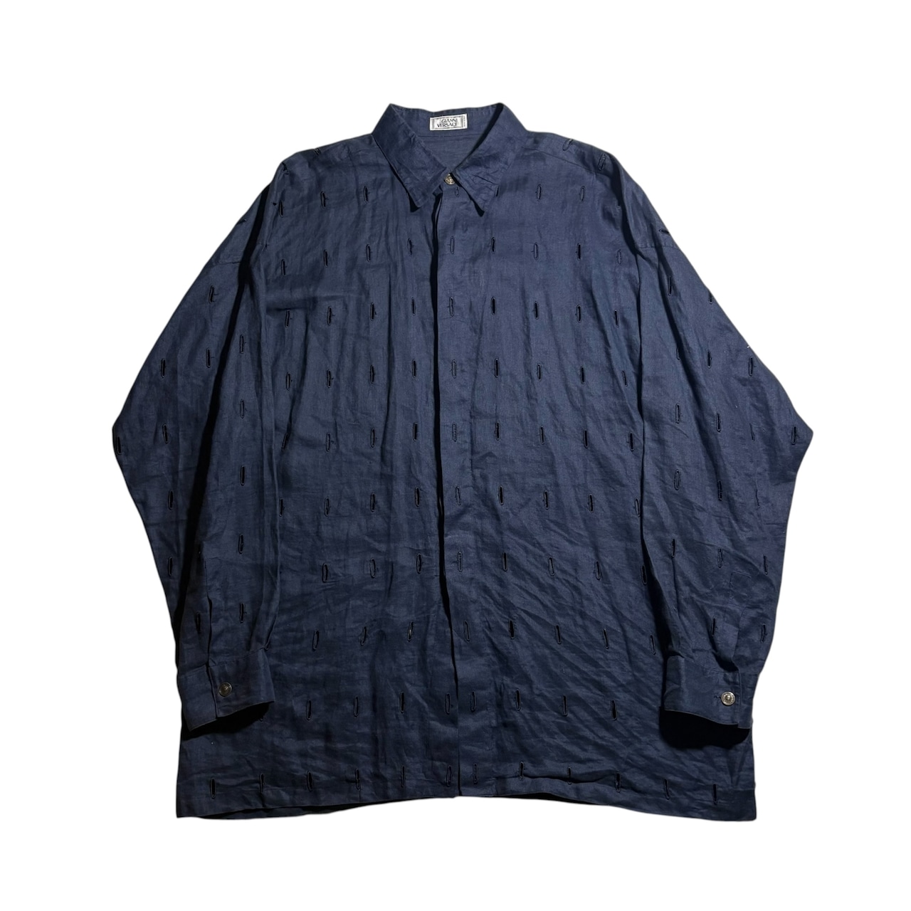 vintage GIANNI VERSACE button hole linen shirt