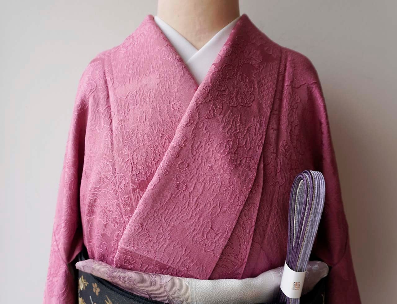 袷】躑躅色 辻が花地紋 色無地 | 大山キモノ・ちぇらうなぼるた