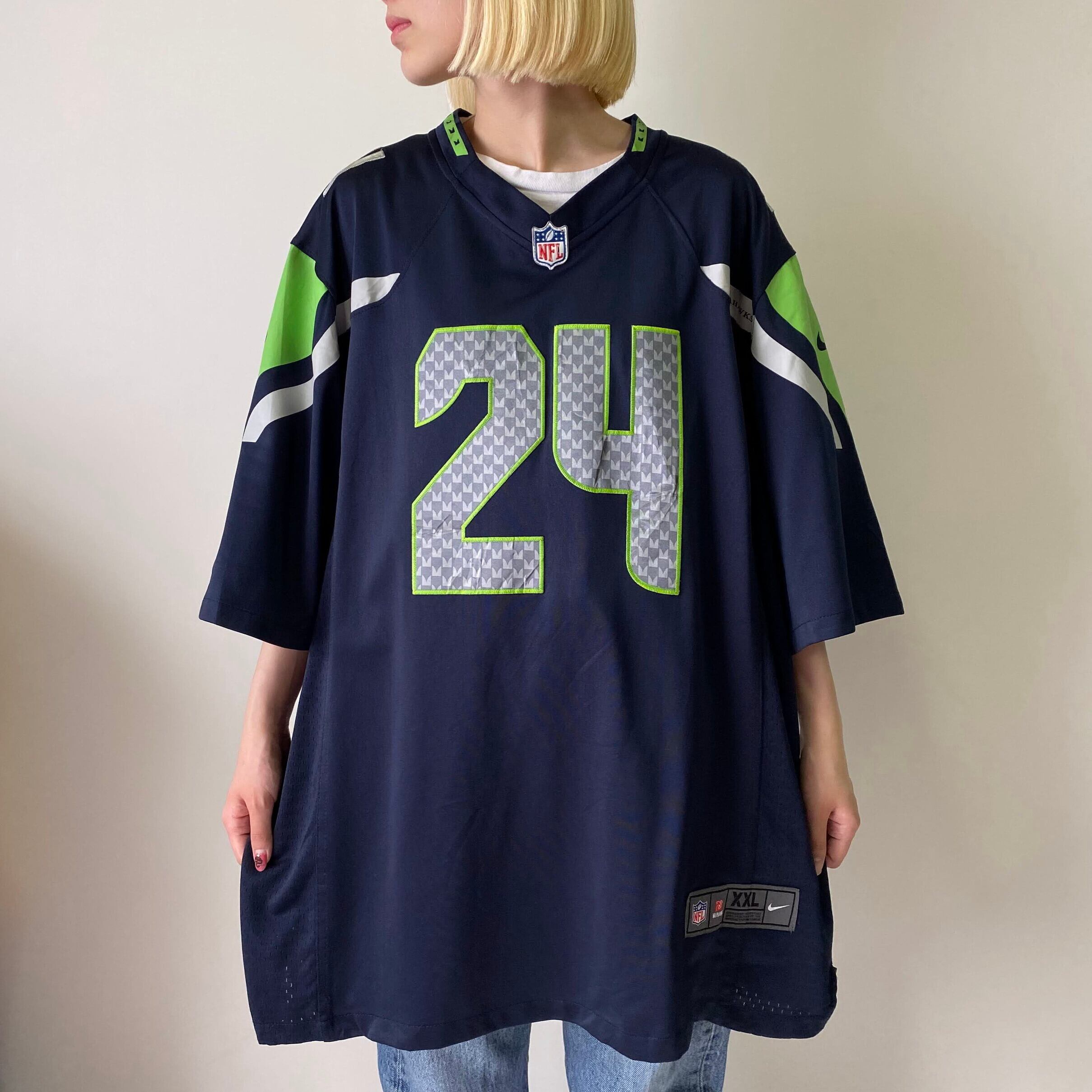 NFL NFL SEATTLE SEAHAWKS シアトルシーホークス 総柄 ウールニットセーター USA製 メンズL /eaa355415