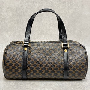 CELINE セリーヌ マカダム ミニボストンバッグ ブラウン 6576-202204