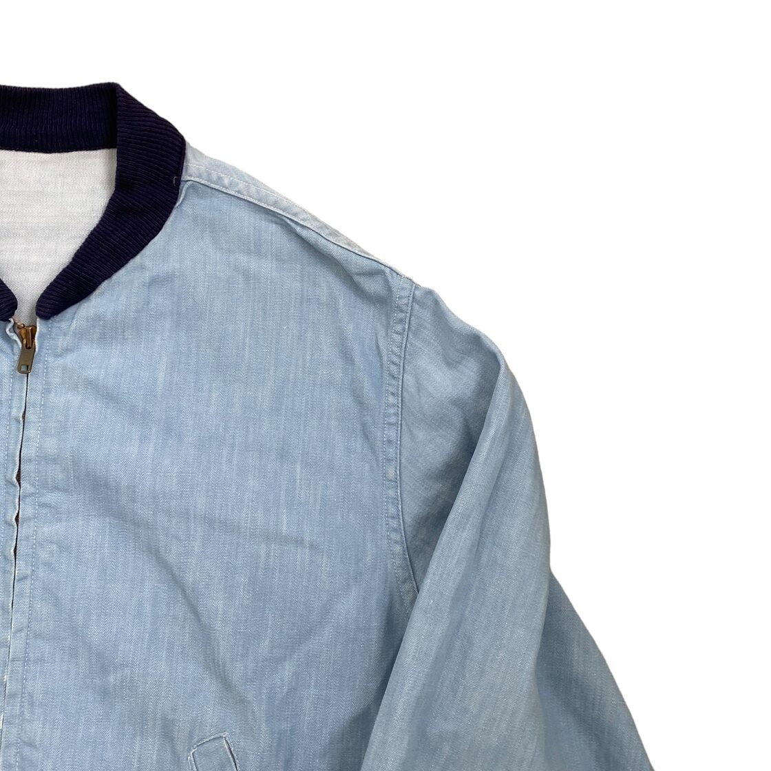 50s~60s HERCULES? MA-1 type chambray jacket talon zipper vintage 