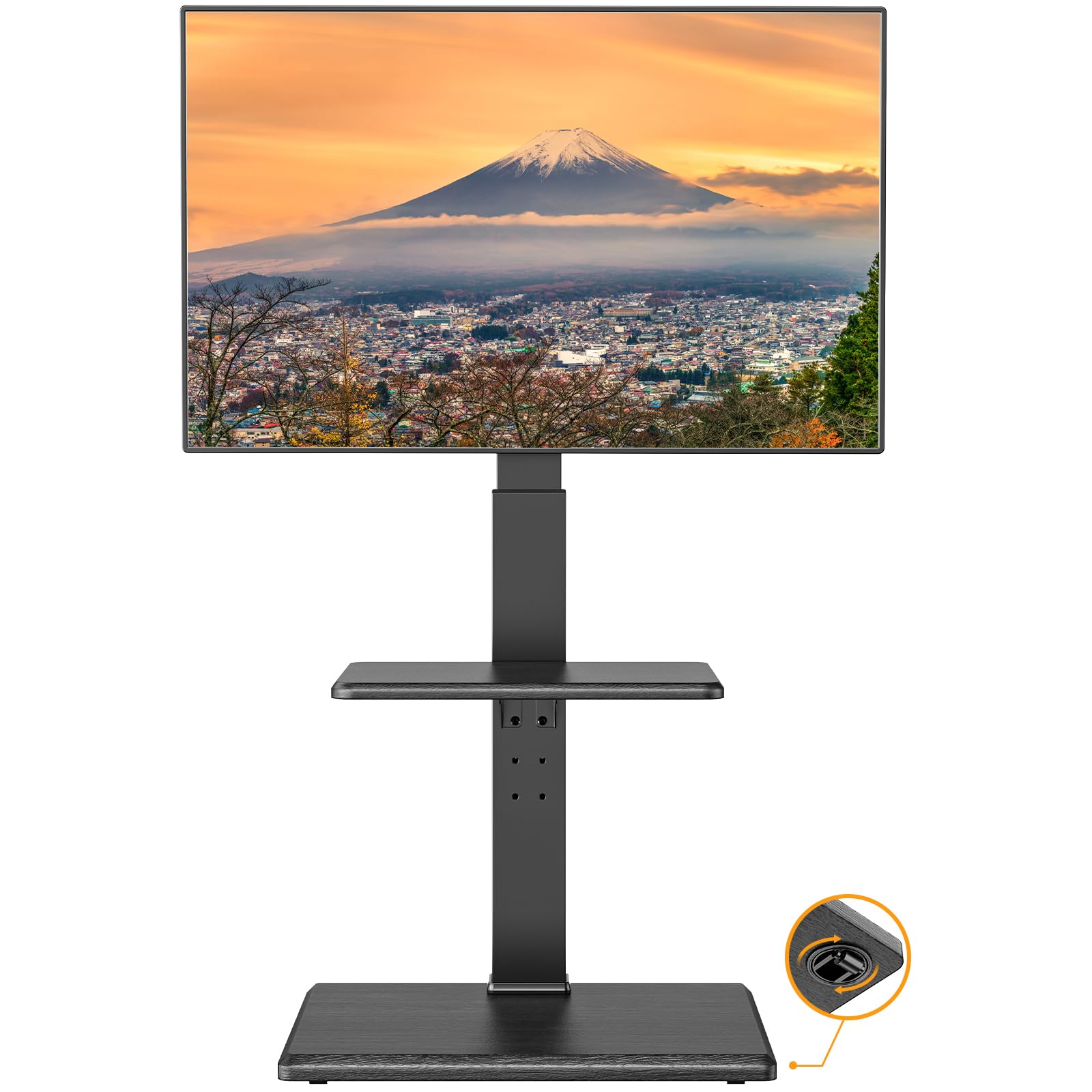 タンスのゲン テレビスタンド 隠しキャスター付き【上下/左右首振り