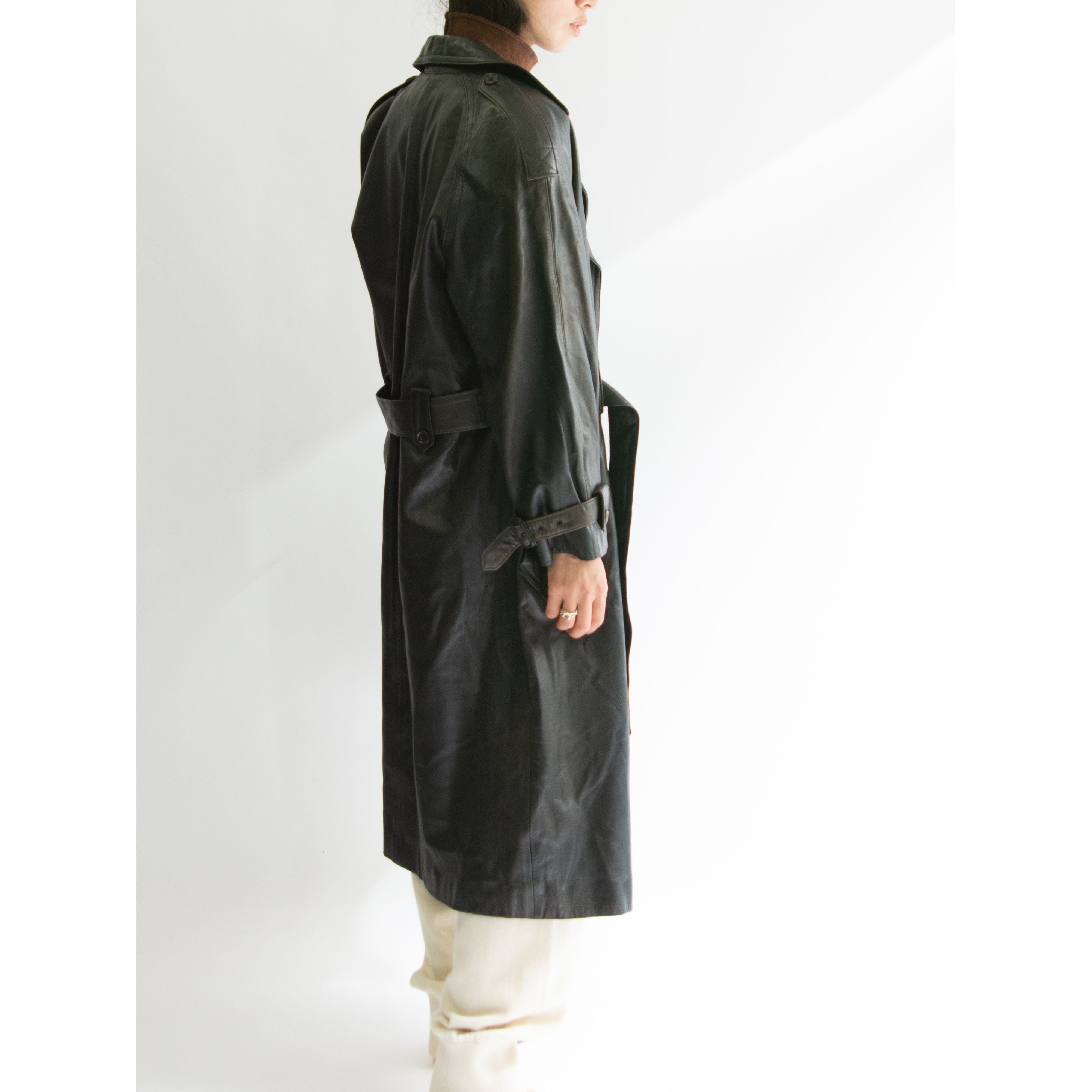 madame NICOLE】Made in Japan Leather Trench Coat（マダムニコル