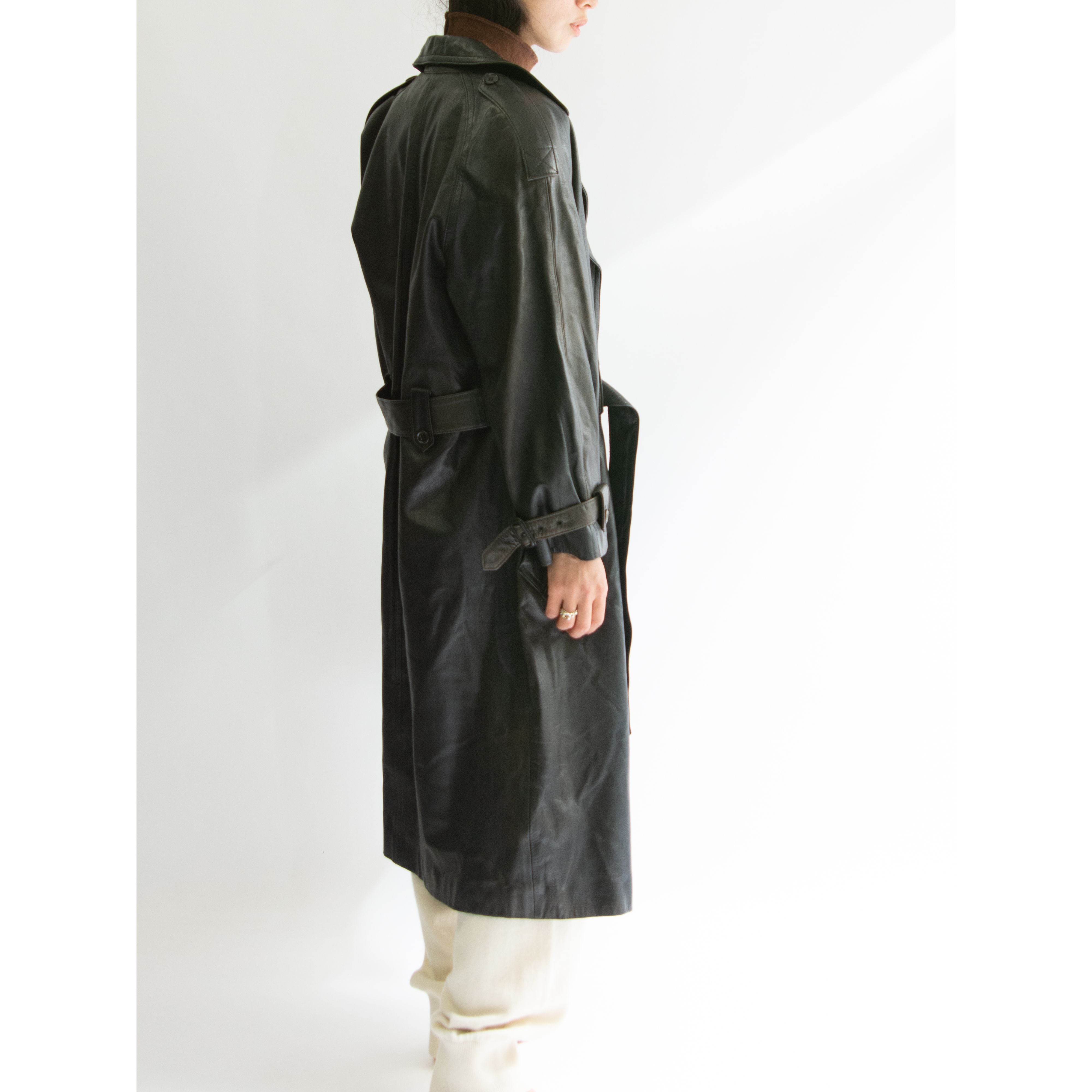 【madame NICOLE】Made in Japan Leather Trench Coat（マダムニコル 日本製レザートレンチコート）