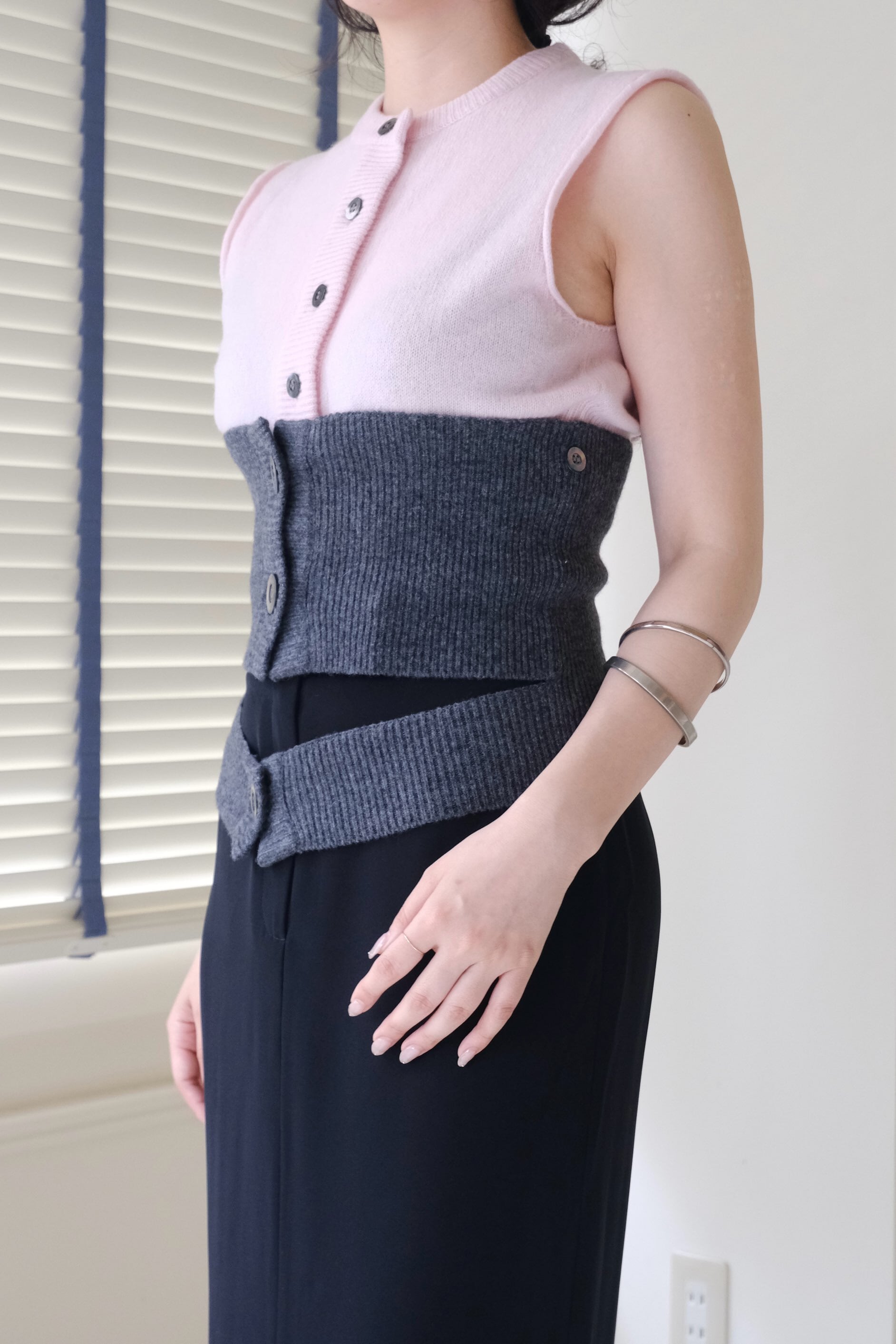 KAYLE WOOL KNIT VEST WAIST WARMER SET 【公式通販】