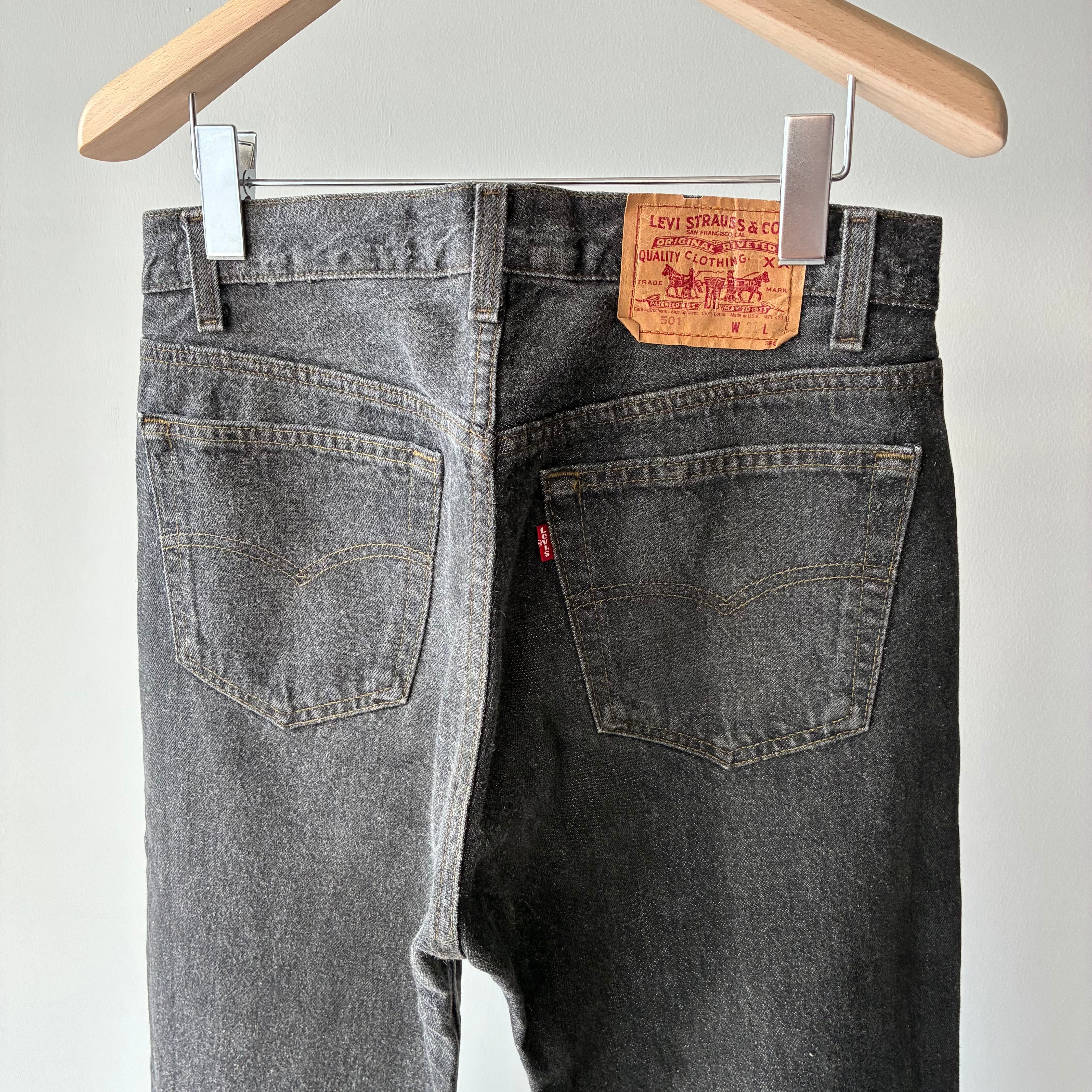 1990's Levi's 501 Yarn Dyed Black Denim Pants W31-L34 (W31-L30