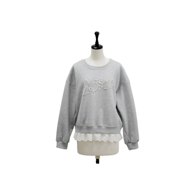 Pearl touch logo sweat pullover