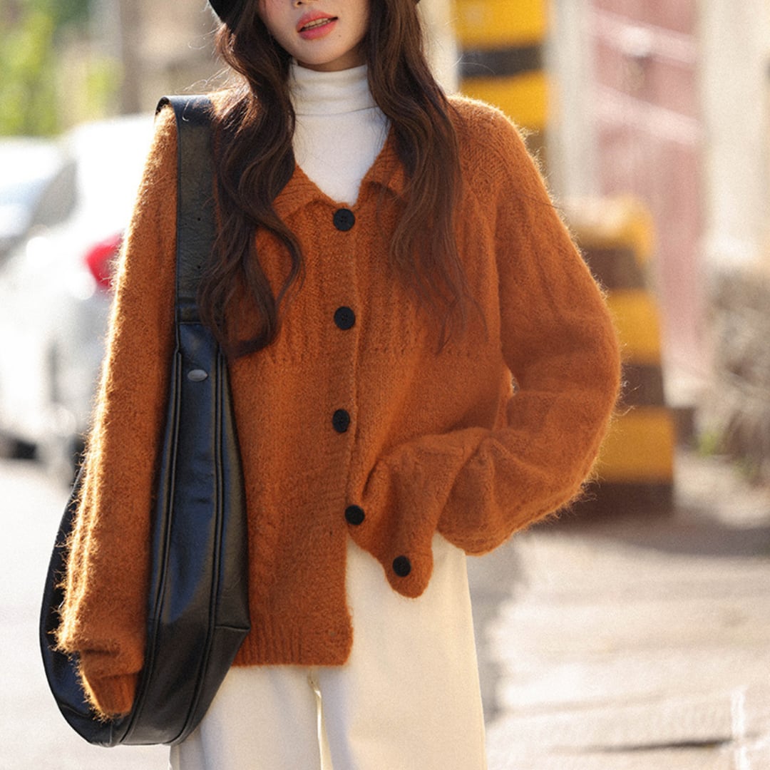 fluffy knit cardigan