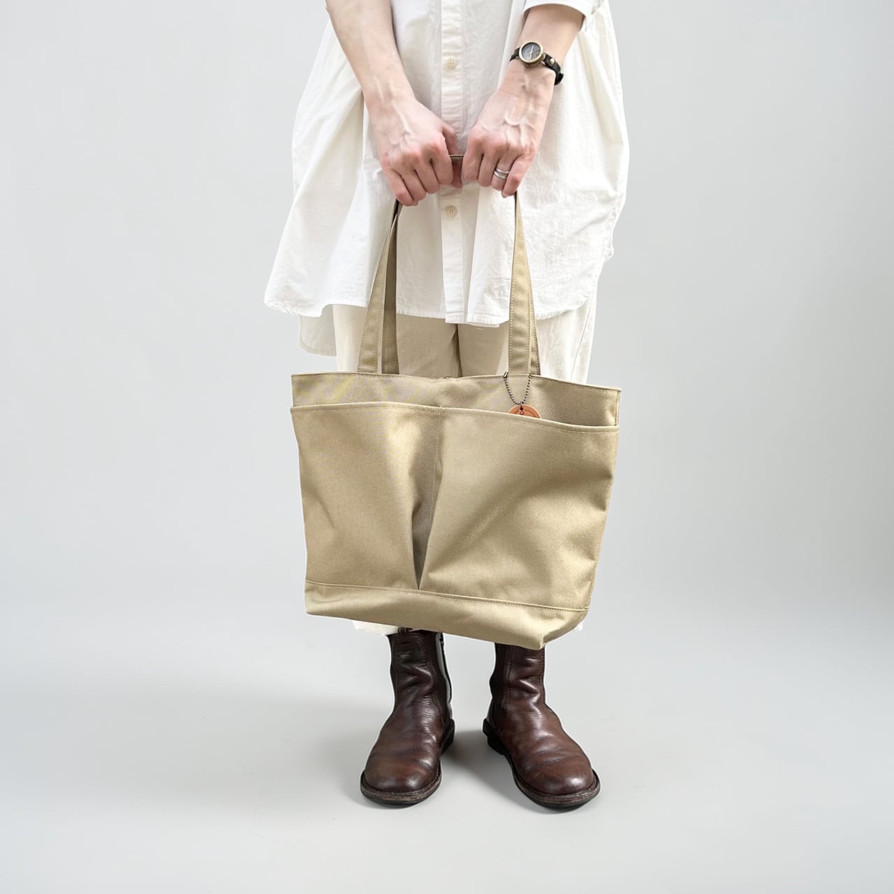 受注製作 MARKT:ベージュ(撥水加工ナイロン素材トートバッグ)