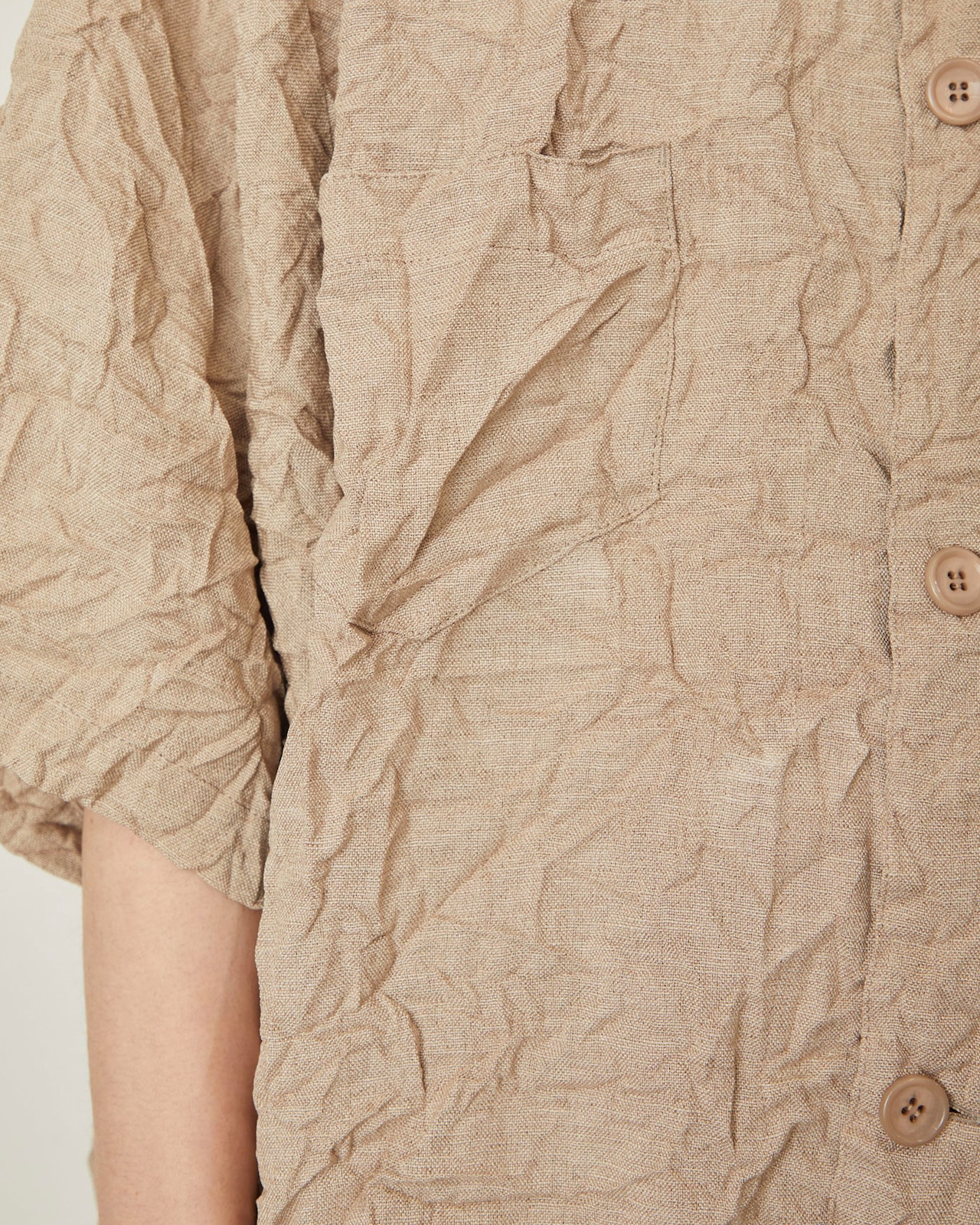 I'm here - UNFORM : OPEN COLLAR SHIRTS / L.BEIGE