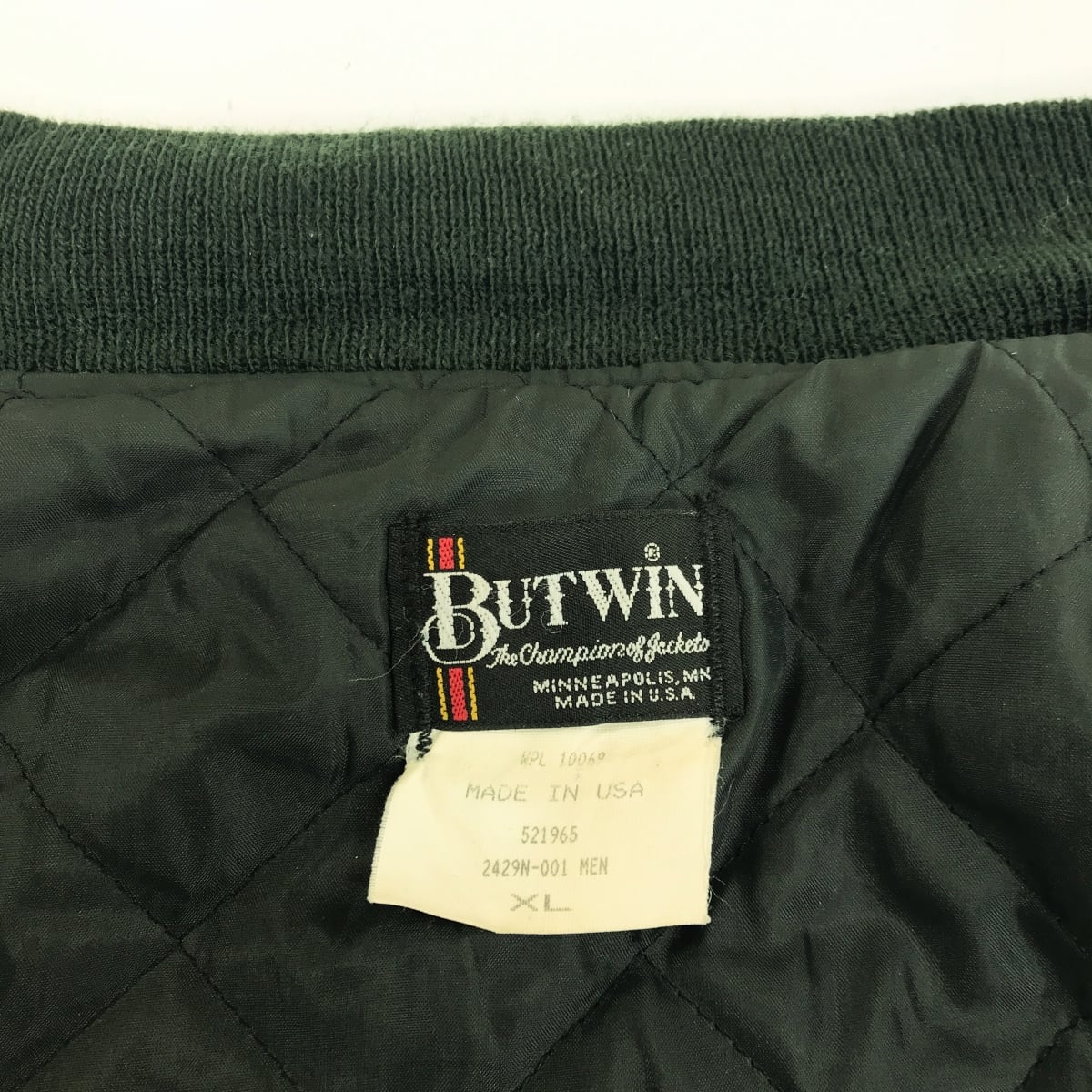 BUTWIN バトウィン 80〜 90年代 USA製 黒タグ 袖革スタジャン ベース
