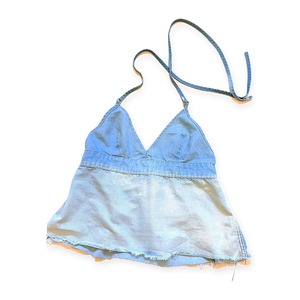 REMAKE DENIM HALTER TOP / LIGHT BLUE