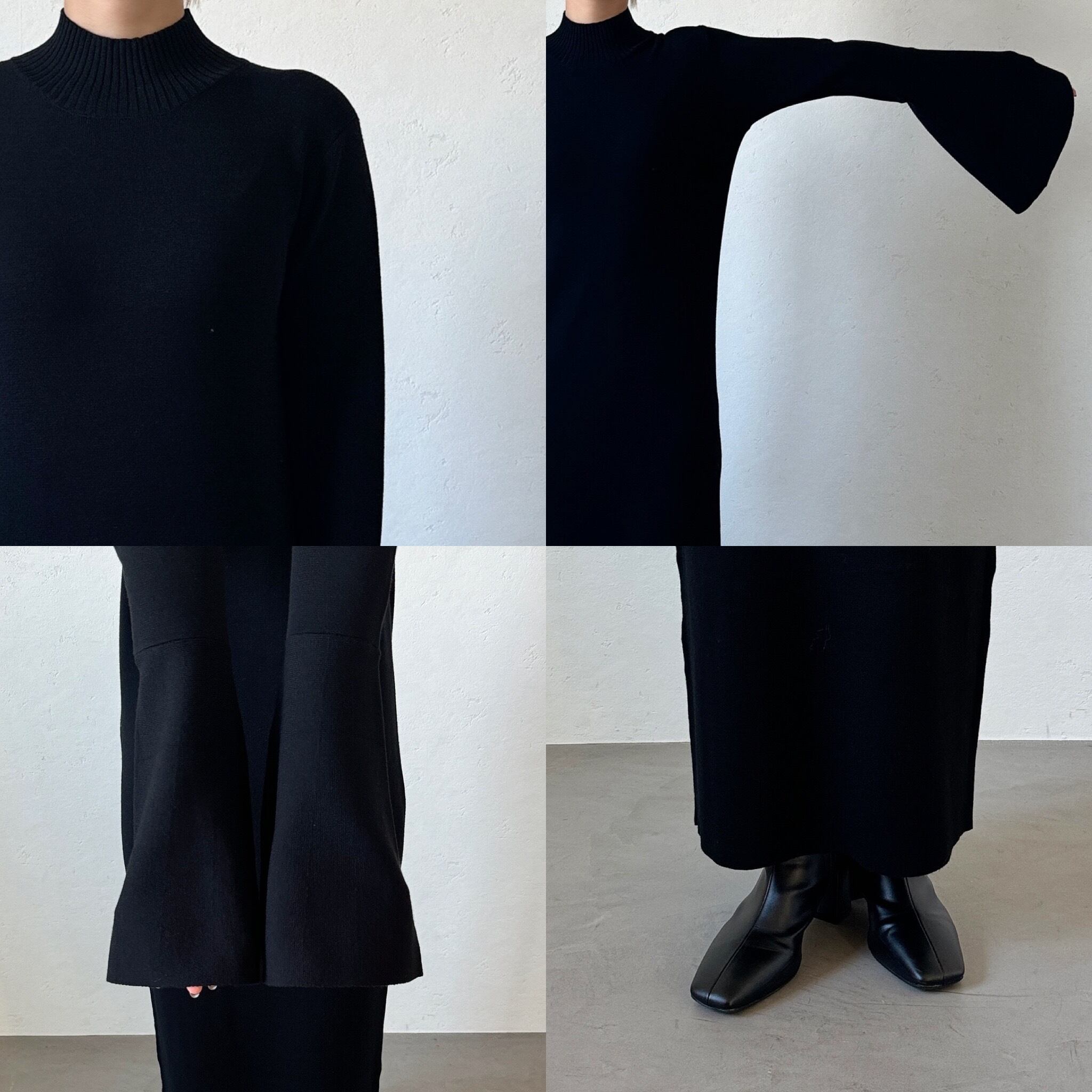 cft.　simple knit  long OP /black