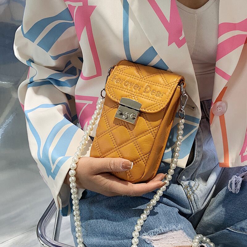 サマーパールチェーン 夏物 真珠 スクウェア 手作りハンドバック25174976301