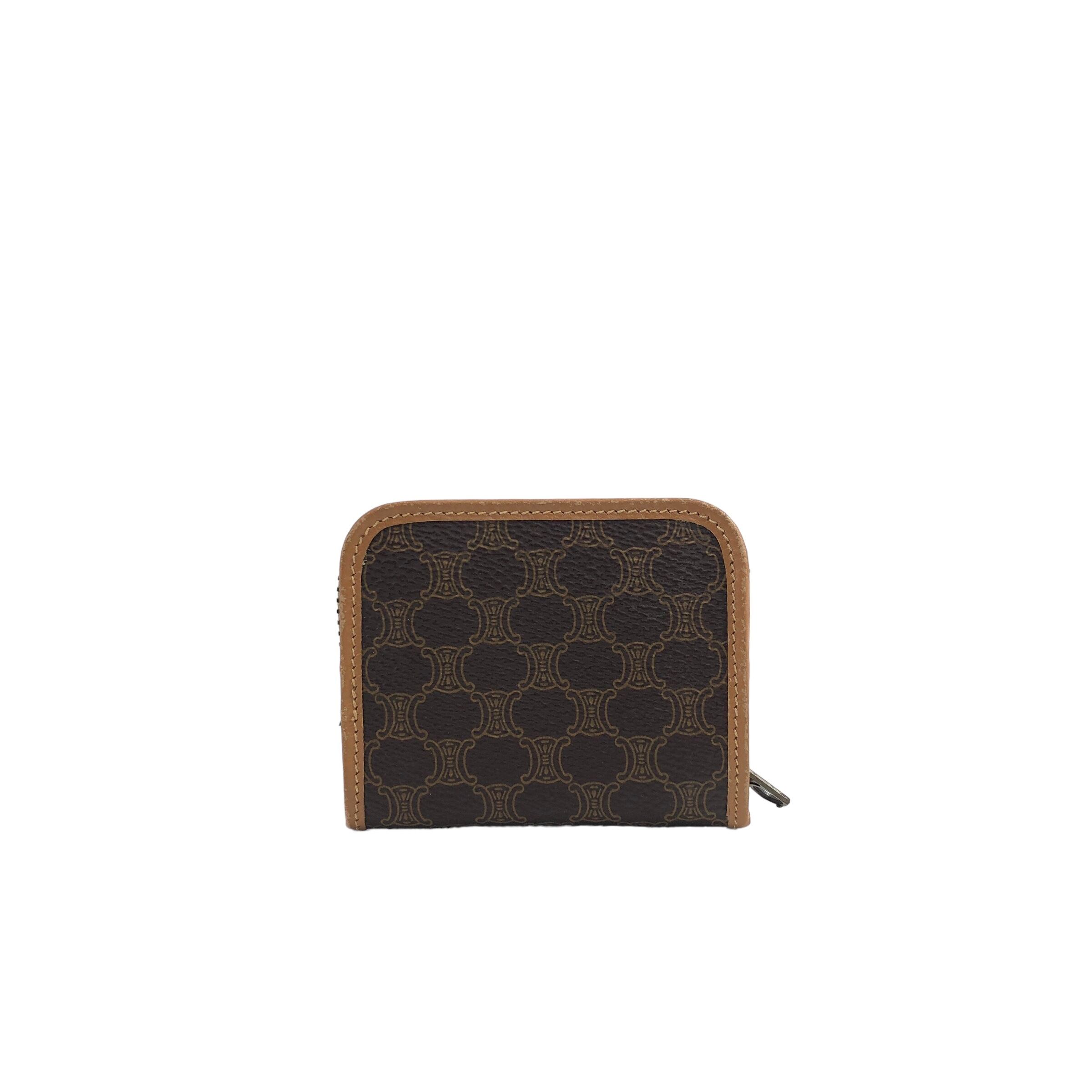 CELINE セリーヌ マカダム ロゴ レザー コインケース ブラウン