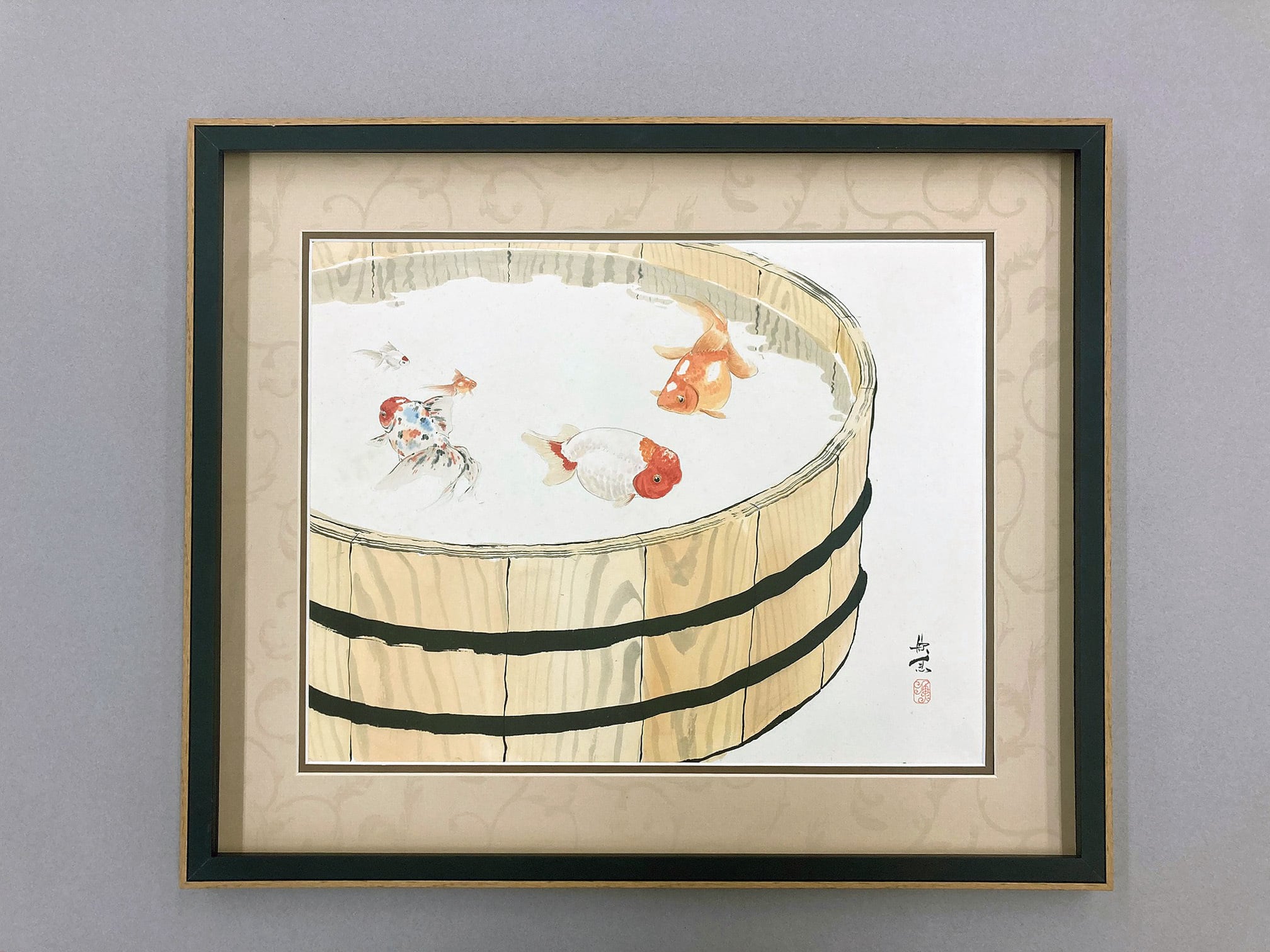 西村 欣魚「夏のひととき」墨彩画 大島画廊オリジナル額装 | 大島画廊