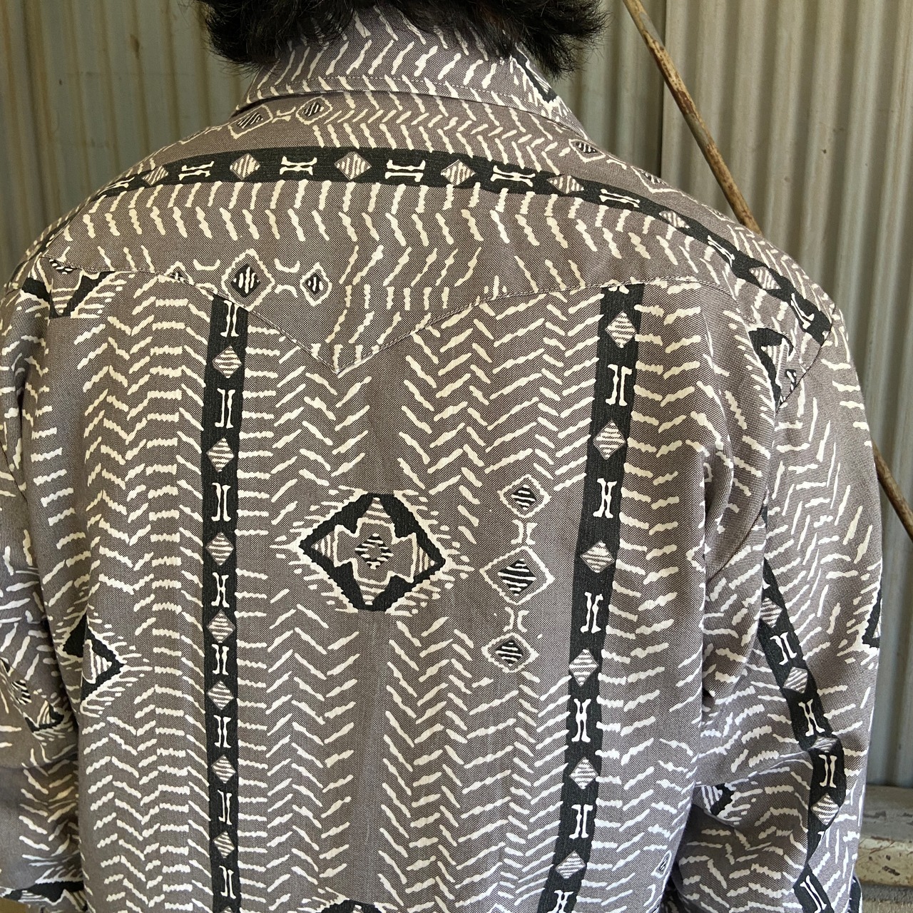 80年代 PANHANDLE SLIM 総柄 長袖 ウエスタンシャツ メンズXL相当 古着 