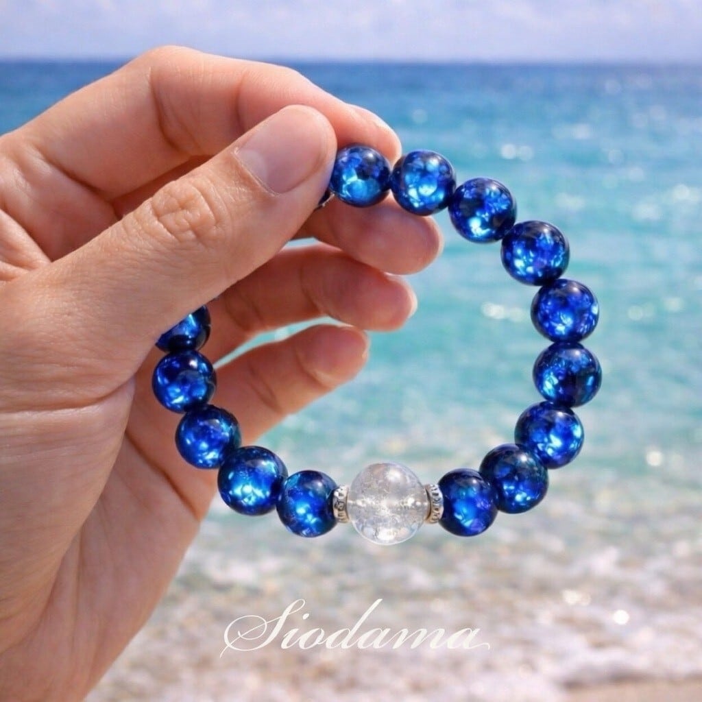 琉球塩珠＆ホタルガラスブレスレット | siodama