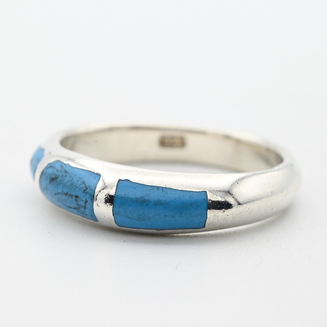 Turquoise Inlay Round Shape Ring #18.0 / Denmark