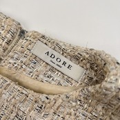 ADORE アドーア ツイード 半袖 ワンピース サイズ 38 /アイボリーベージュ系/レディース/日本製