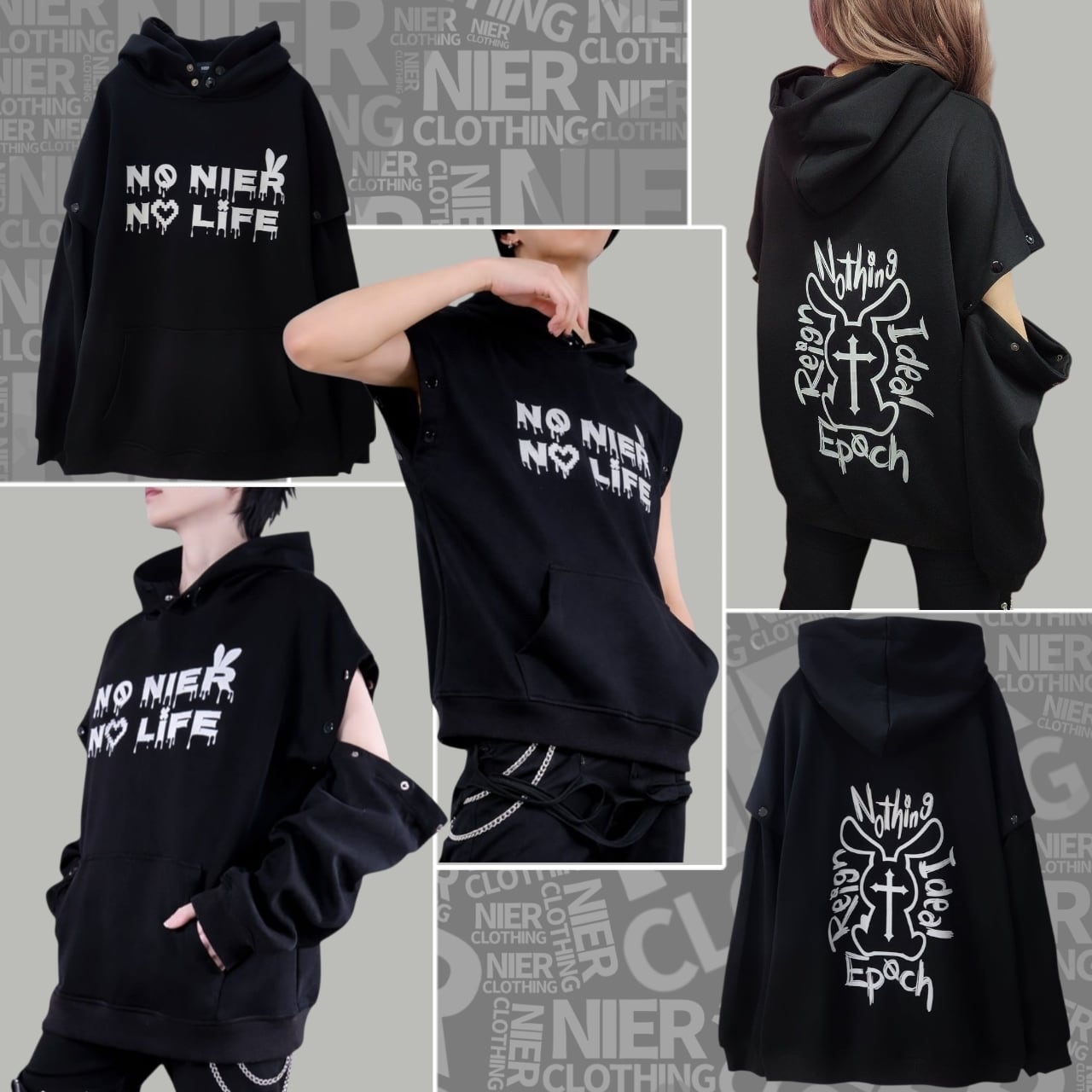 新春応援早い者勝ち55%OFF SALE》マルチスナップ3WAY SLEEVE HOODIE