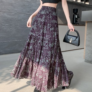 Batik pattern pleated skirt S923